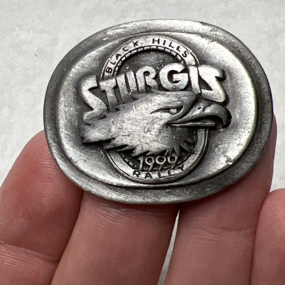 Vintage Sturgis 1999 Eagle Pewter Metal Pin Brooch Lapel Badge Motorcycle Rally